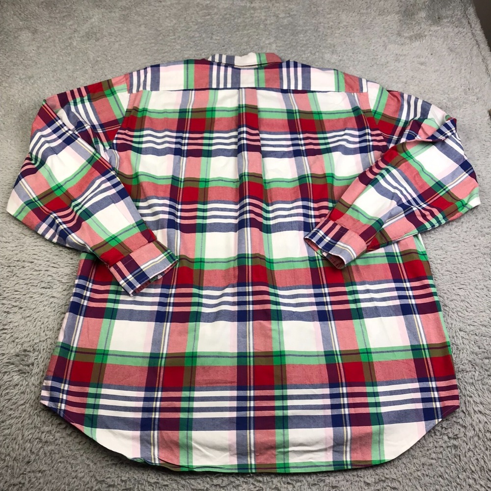 Ralph Lauren Shirt Mens XLT Red Plaid Cotton Button Down Flesh Pony Logo LS - Picture 6 of 10